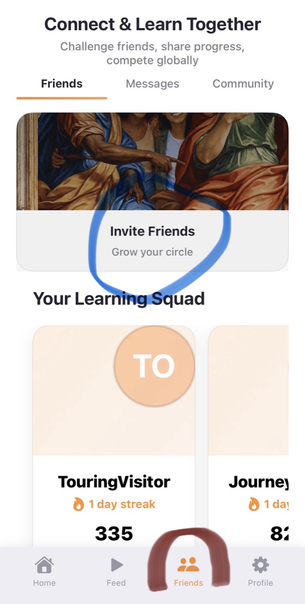 Invite Friends & Learn Together